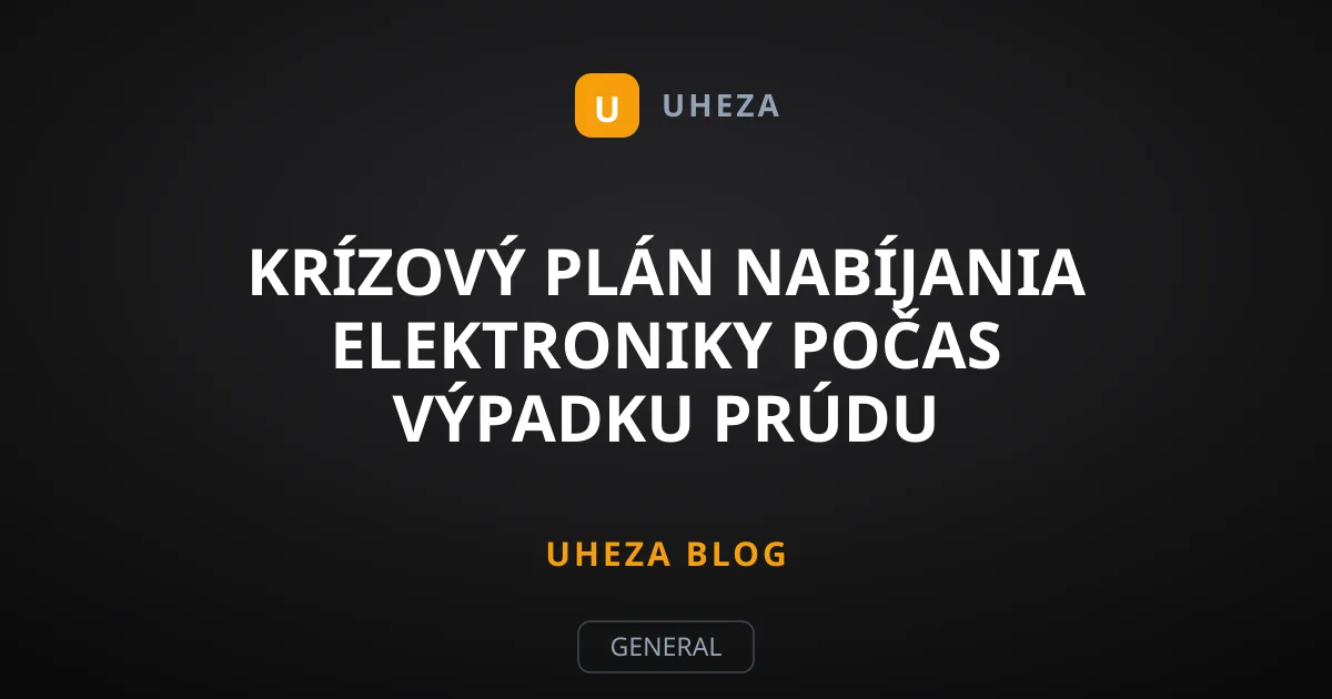Krízový plán nabíjania elektroniky počas výpadku prúdu